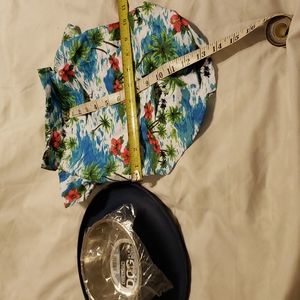 New metal bowl with splash guard and pet shirt